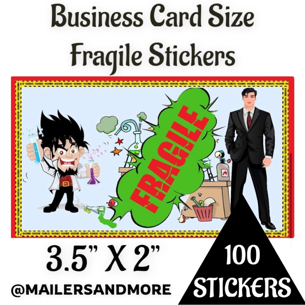 100 Pack of 3.5” X 2” Fragile Stickers PRICE IS FIRM - Picture 2 of 3